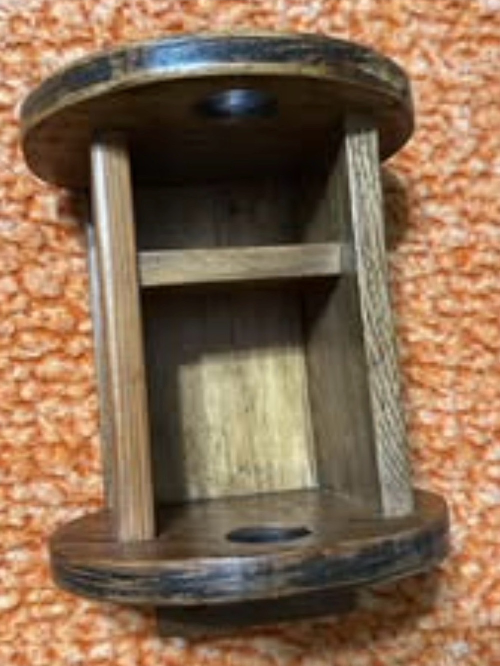 Handmade Vintage Wooden Spool Desk Caddy / Organizer
